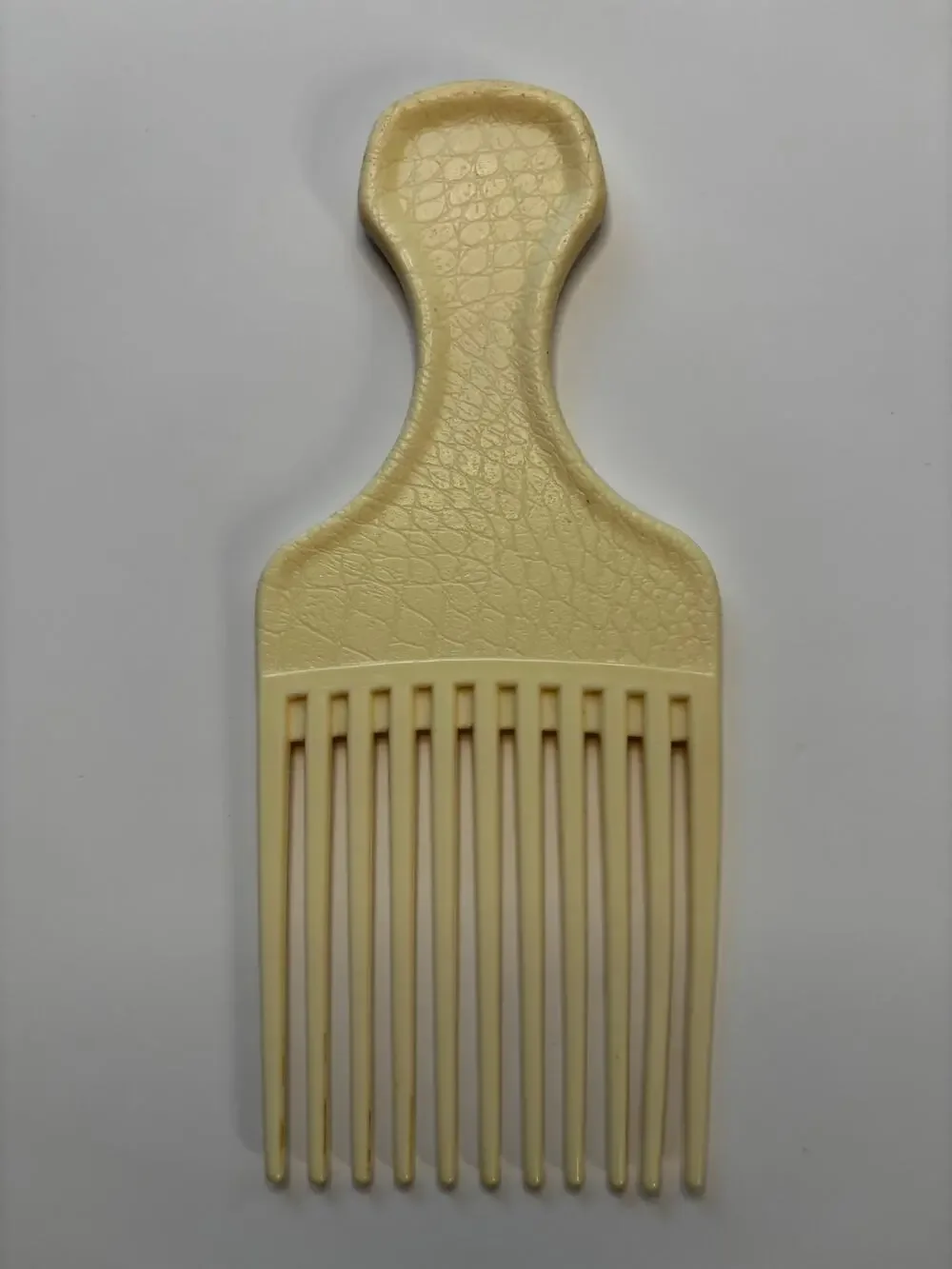 Vintage Goody Plastic Ivory Crocodile Textured Hair Pick Comb Lift USA 6.5